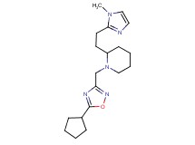 1-[(5-cyclopentyl-1,2,4-oxadiazol-3-yl)methyl]-2-[2-(1-methyl-1H-imidazol-2-yl)ethyl]piperidine
