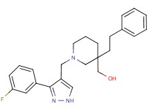 [1-{[3-(3-fluorophenyl)-1H-pyrazol-4-yl]methyl}-3-(2-phenylethyl)-3-piperidinyl]methanol