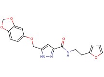 5-[(1,3-benzodioxol-5-yloxy)methyl]-N-[2-(2-furyl)ethyl]-1H-pyrazole-3-carboxamide
