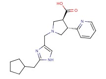 (3S*,4S*)-1-{[2-(cyclopentylmethyl)-1H-imidazol-4-yl]methyl}-4-pyridin-2-ylpyrrolidine-3-carboxylic acid