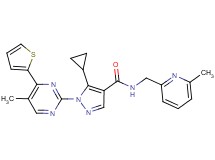 5-cyclopropyl-N-[(6-methyl-2-pyridinyl)methyl]-1-[5-methyl-4-(2-thienyl)-2-pyrimidinyl]-1H-pyrazole-4-carboxamide