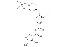3-chloro-4-{[1-(2,2-dimethylpropyl)-4-piperidinyl]oxy}-N-[1-(1,5-dimethyl-1H-pyrazol-4-yl)ethyl]benzamide