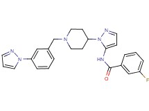 3-fluoro-N-(1-{1-[3-(1H-pyrazol-1-yl)benzyl]-4-piperidinyl}-1H-pyrazol-5-yl)benzamide