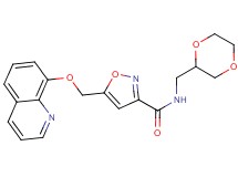 N-(1,4-dioxan-2-ylmethyl)-5-[(quinolin-8-yloxy)methyl]isoxazole-3-carboxamide
