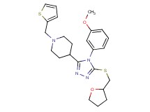4-{4-(3-methoxyphenyl)-5-[(tetrahydro-2-furanylmethyl)thio]-4H-1,2,4-triazol-3-yl}-1-(2-thienylmethyl)piperidine