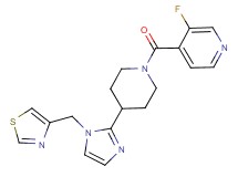 3-fluoro-4-({4-[1-(1,3-thiazol-4-ylmethyl)-1H-imidazol-2-yl]piperidin-1-yl}carbonyl)pyridine
