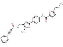 5-(methoxymethyl)-N-[4-(5-methyl-4-{[(3-phenyl-2-propynoyl)amino]methyl}-1,3-oxazol-2-yl)phenyl]-2-furamide