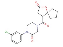 1-(3-chlorophenyl)-4-[(2-oxo-1-oxaspiro[4.4]non-4-yl)carbonyl]-2-piperazinone