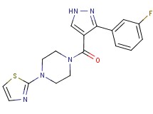 1-{[3-(3-fluorophenyl)-1H-pyrazol-4-yl]carbonyl}-4-(1,3-thiazol-2-yl)piperazine