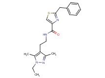 2-benzyl-N-[2-(1-ethyl-3,5-dimethyl-1H-pyrazol-4-yl)ethyl]-1,3-thiazole-4-carboxamide