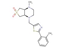 (4aR*,7aS*)-1-methyl-4-{[2-(2-methylphenyl)-1,3-thiazol-5-yl]methyl}octahydrothieno[3,4-b]pyrazine 6,6-dioxide