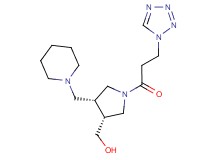 {(3R*,4R*)-4-(piperidin-1-ylmethyl)-1-[3-(1H-tetrazol-1-yl)propanoyl]pyrrolidin-3-yl}methanol