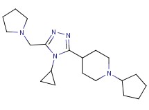 1-cyclopentyl-4-[4-cyclopropyl-5-(pyrrolidin-1-ylmethyl)-4H-1,2,4-triazol-3-yl]piperidine