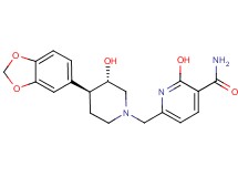 6-{[rel-(3S,4S)-4-(1,3-benzodioxol-5-yl)-3-hydroxy-1-piperidinyl]methyl}-2-hydroxynicotinamide