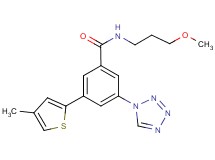 N-(3-methoxypropyl)-3-(4-methyl-2-thienyl)-5-(1H-tetrazol-1-yl)benzamide