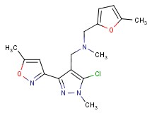 1-[5-chloro-1-methyl-3-(5-methylisoxazol-3-yl)-1H-pyrazol-4-yl]-N-methyl-N-[(5-methyl-2-furyl)methyl]methanamine