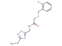 2-[(2-chlorobenzyl)thio]-N-[(3-ethyl-1,2,4-oxadiazol-5-yl)methyl]acetamide
