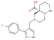 (4aS*,8aR*)-6-{[3-(4-fluorophenyl)-1H-pyrazol-4-yl]methyl}octahydro-1,6-naphthyridine-4a(2H)-carboxylic acid