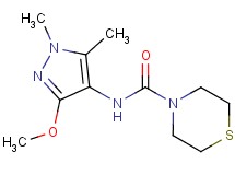 N-(3-methoxy-1,5-dimethyl-1H-pyrazol-4-yl)thiomorpholine-4-carboxamide