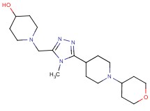 1-({4-methyl-5-[1-(tetrahydro-2H-pyran-4-yl)piperidin-4-yl]-4H-1,2,4-triazol-3-yl}methyl)piperidin-4-ol
