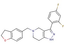 3-(2,4-difluorophenyl)-5-(2,3-dihydro-1-benzofuran-5-ylmethyl)-4,5,6,7-tetrahydro-1H-pyrazolo[4,3-c]pyridine trifluoroacetate