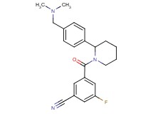 3-[(2-{4-[(dimethylamino)methyl]phenyl}-1-piperidinyl)carbonyl]-5-fluorobenzonitrile