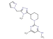 N,6-dimethyl-2-{3-[4-methyl-5-(1H-pyrazol-1-ylmethyl)-4H-1,2,4-triazol-3-yl]piperidin-1-yl}pyrimidin-4-amine
