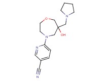 6-[6-hydroxy-6-(pyrrolidin-1-ylmethyl)-1,4-oxazepan-4-yl]nicotinonitrile