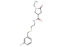 N-{2-[(3-chlorobenzyl)thio]ethyl}-1-ethyl-5-oxo-3-pyrrolidinecarboxamide