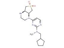 N-(cyclopentylmethyl)-4-[(4aR*,7aS*)-6,6-dioxidohexahydrothieno[3,4-b]pyrazin-1(2H)-yl]-N-methylpyrimidin-2-amine
