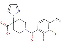 1-(2,3-difluoro-4-methylbenzoyl)-4-(1H-pyrazol-1-yl)piperidine-4-carboxylic acid