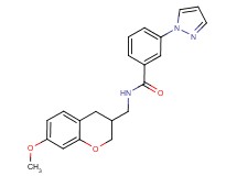 N-[(7-methoxy-3,4-dihydro-2H-chromen-3-yl)methyl]-3-(1H-pyrazol-1-yl)benzamide