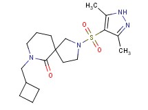 7-(cyclobutylmethyl)-2-[(3,5-dimethyl-1H-pyrazol-4-yl)sulfonyl]-2,7-diazaspiro[4.5]decan-6-one