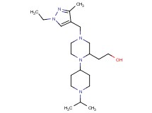 2-[4-[(1-ethyl-3-methyl-1H-pyrazol-4-yl)methyl]-1-(1-isopropyl-4-piperidinyl)-2-piperazinyl]ethanol
