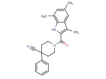 4-phenyl-1-[(3,5,7-trimethyl-1H-indol-2-yl)carbonyl]-4-piperidinecarbonitrile