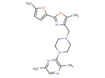 2,5-dimethyl-3-(4-{[5-methyl-2-(5-methyl-2-furyl)-1,3-oxazol-4-yl]methyl}-1-piperazinyl)pyrazine