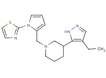 3-(4-ethyl-1H-pyrazol-5-yl)-1-{[1-(1,3-thiazol-2-yl)-1H-pyrrol-2-yl]methyl}piperidine