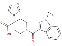 4-(1H-imidazol-1-yl)-1-[(1-methyl-1H-indazol-3-yl)carbonyl]piperidine-4-carboxylic acid