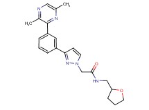 2-{3-[3-(3,6-dimethyl-2-pyrazinyl)phenyl]-1H-pyrazol-1-yl}-N-(tetrahydro-2-furanylmethyl)acetamide