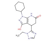 1-cyclohexyl-4-(1-ethyl-1H-1,2,4-triazol-5-yl)-3-hydroxy-1,4,5,7-tetrahydro-6H-pyrazolo[3,4-b]pyridin-6-one