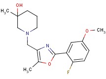 1-{[2-(2-fluoro-5-methoxyphenyl)-5-methyl-1,3-oxazol-4-yl]methyl}-3-methylpiperidin-3-ol