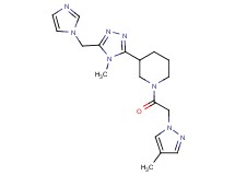 3-[5-(1H-imidazol-1-ylmethyl)-4-methyl-4H-1,2,4-triazol-3-yl]-1-[(4-methyl-1H-pyrazol-1-yl)acetyl]piperidine
