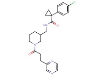 1-(4-chlorophenyl)-N-({1-[3-(2-pyrazinyl)propanoyl]-3-piperidinyl}methyl)cyclopropanecarboxamide