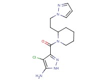 4-chloro-3-({2-[2-(1H-pyrazol-1-yl)ethyl]piperidin-1-yl}carbonyl)-1H-pyrazol-5-amine