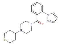 1-[2-(1H-pyrazol-1-yl)benzoyl]-4-(tetrahydro-2H-thiopyran-4-yl)piperazine
