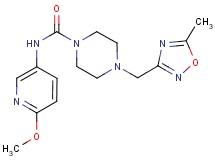 N-(6-methoxypyridin-3-yl)-4-[(5-methyl-1,2,4-oxadiazol-3-yl)methyl]piperazine-1-carboxamide
