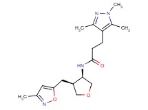 N-{(3R*,4S*)-4-[(3-methyl-5-isoxazolyl)methyl]tetrahydro-3-furanyl}-3-(1,3,5-trimethyl-1H-pyrazol-4-yl)propanamide