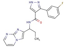 3-(3-fluorophenyl)-N-(1-imidazo[1,2-a]pyrimidin-2-ylpropyl)-1H-pyrazole-4-carboxamide