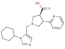 (3S*,4S*)-1-[(1-cyclohexyl-1H-imidazol-5-yl)methyl]-4-pyridin-2-ylpyrrolidine-3-carboxylic acid