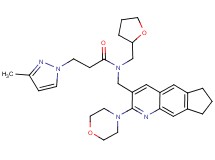 3-(3-methyl-1H-pyrazol-1-yl)-N-{[2-(4-morpholinyl)-7,8-dihydro-6H-cyclopenta[g]quinolin-3-yl]methyl}-N-(tetrahydro-2-furanylmethyl)propanamide
